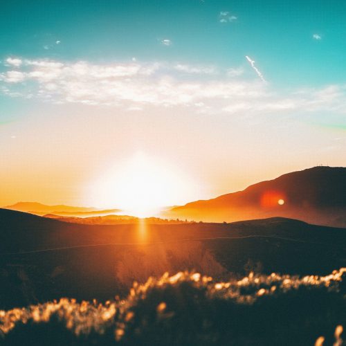 Yoga, sunrise, sweetness of life